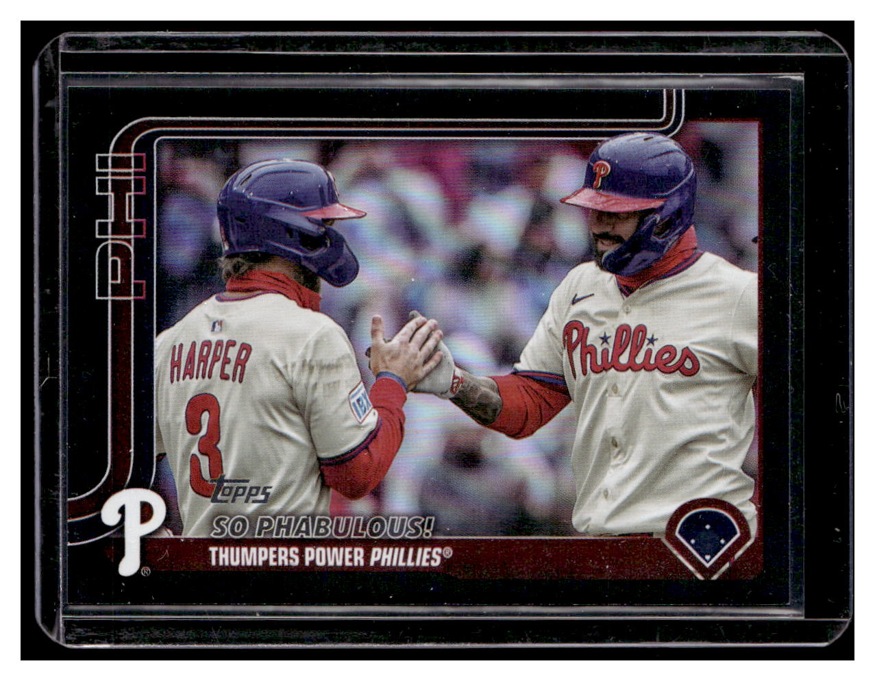 2025 Topps Update Black Holo Foil #US107 Bryce Harper Castellanos 