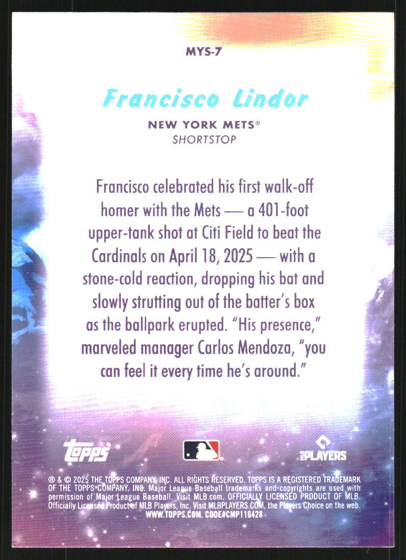 2025 Topps Update Mystical #MYS7 Francisco Lindor