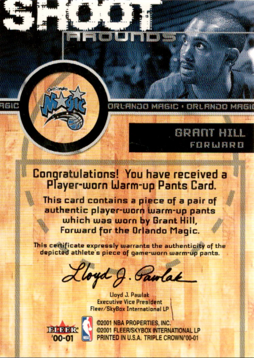 2000-01 Fleer Triple Crown Shoot Arounds #3 Grant Hill back image