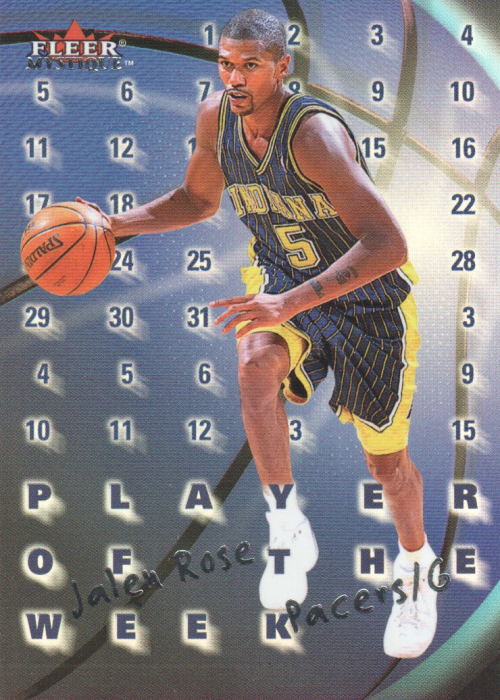 2000-01 fleer mystique player of the week #pw14 jalen rose