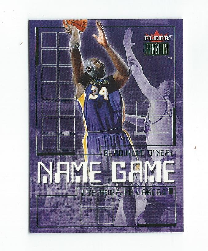 2000-01 Fleer Premium Name Game #NG3 Shaquille O'Neal