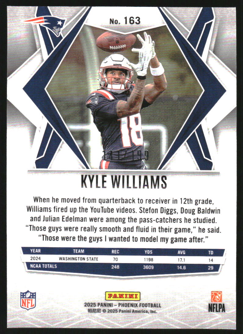 2025 Panini Phoenix Blue Winter #163 Kyle Williams /199