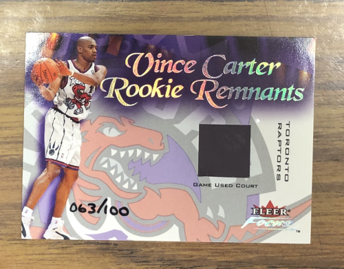 2000-01 Fleer Focus Vince Carter Rookie Remnants #NNO Vince Carter FLR/100