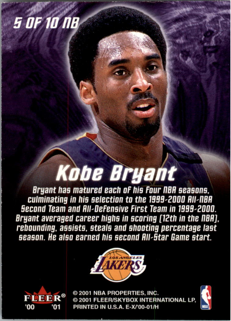 2000-01 E-X No Boundaries #NB5 Kobe Bryant - NM-MT