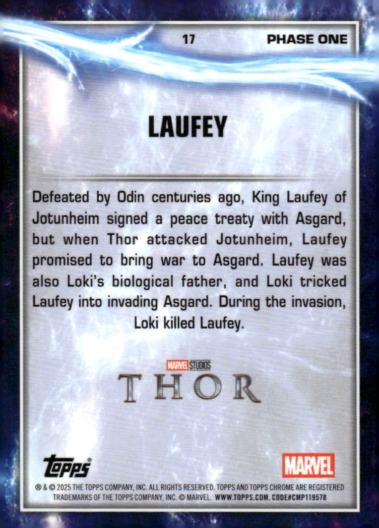 2025 Topps Chrome Marvel Studios Sky Blue RayWave Refractors #17 Laufey back image