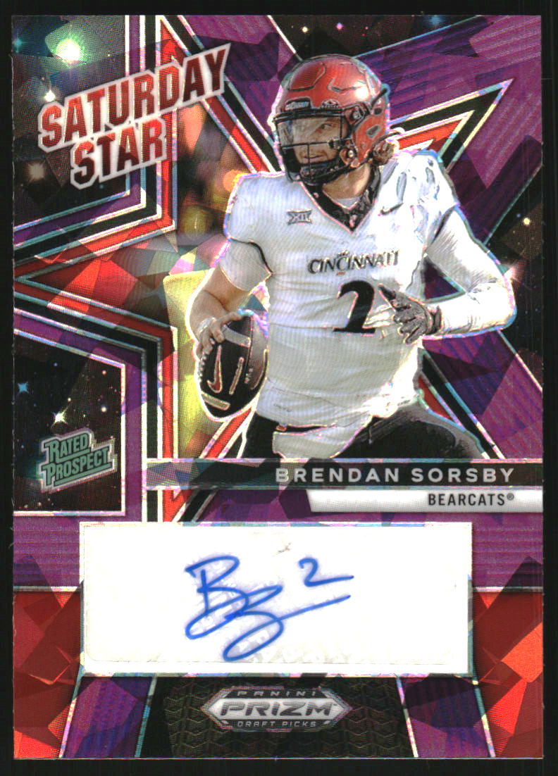 2025 Panini Prizm Draft Picks Saturday Star Signatures Purple Ice #36 Brendan Sorsby Auto /199