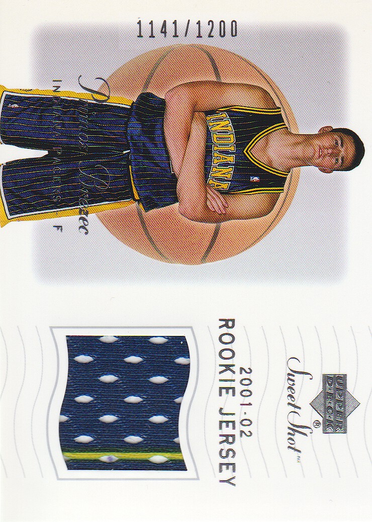 2001-02 Sweet Shot Rookie Memorabilia #109 Primoz Brezec