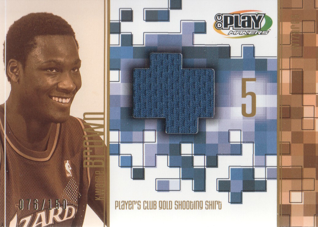 2001-02 Upper Deck Playmakers PC Shooting Shirt Gold #KWGS Kwame Brown