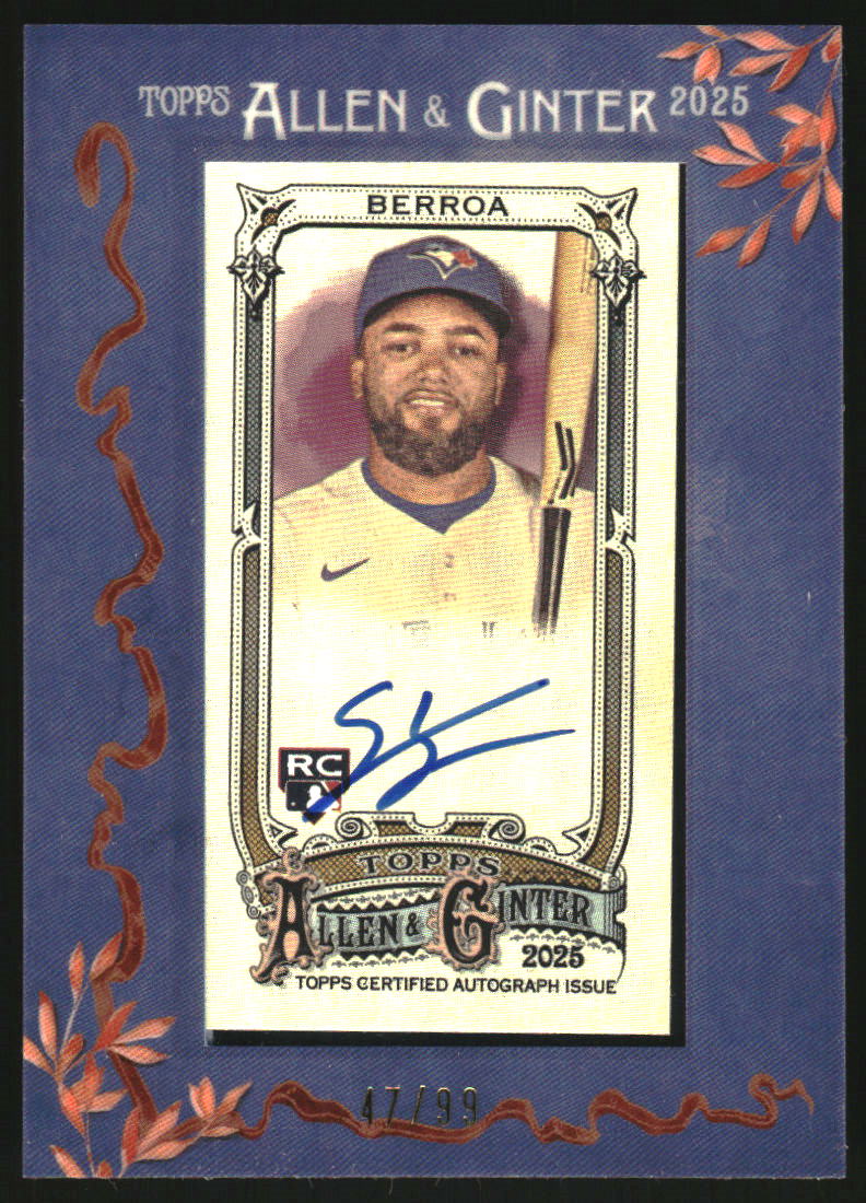 2025 Topps Allen and Ginter Framed Mini Autographs Blue Frame #MASBE Steward Berroa Auto /99