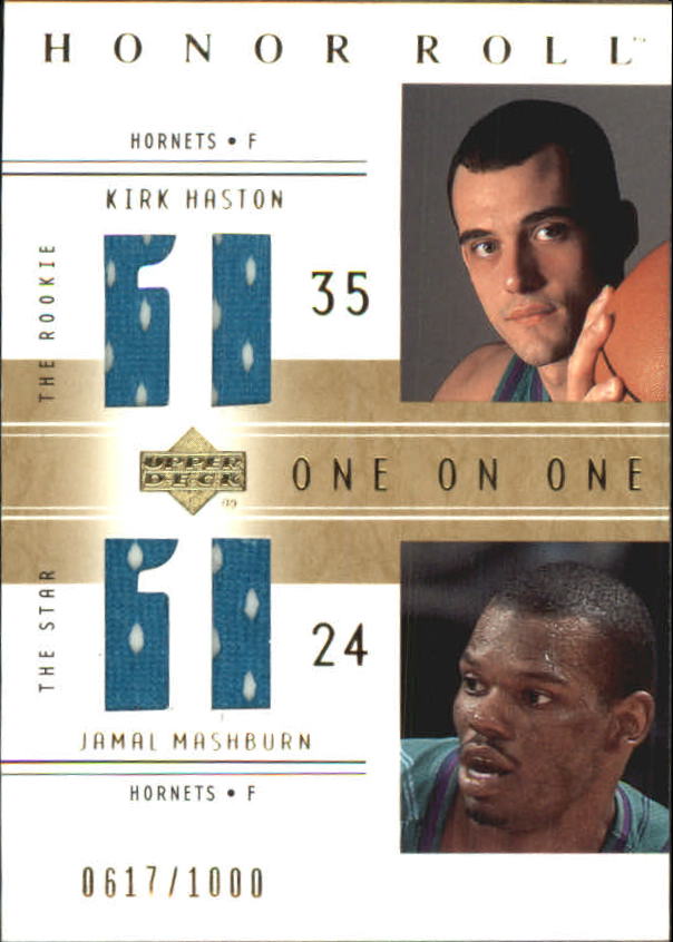 2001-02 Upper Deck Honor Roll #127 Kirk Haston JSY RC/Jamal Mashburn JSY