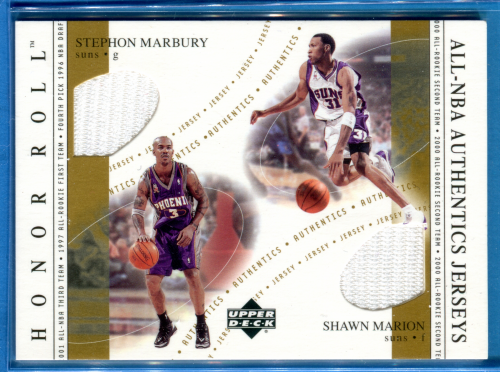 2001-02 Upper Deck Honor Roll All-NBA Authentics Jerseys Combos #8 Stephon Marbury/Shawn Marion