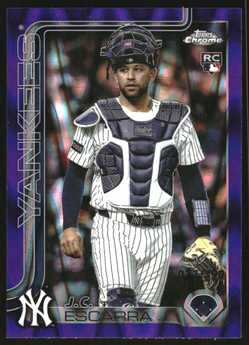 2025 Topps Chrome Update Purple RayWave Refractors #USC197 J.C. Escarra /250