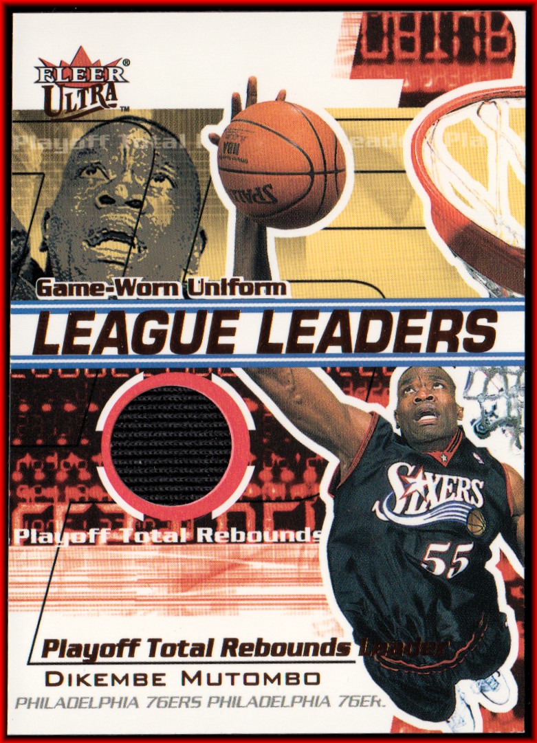 2001-02 Ultra League Leaders Game Worn #11 Dikembe Mutombo