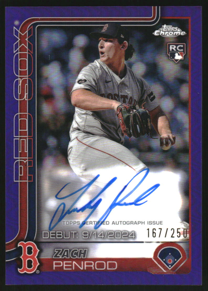 2025 Topps Chrome Update Rookie Debut Autographs Purple Refractors #CRDAZP Zach Penrod Auto /250