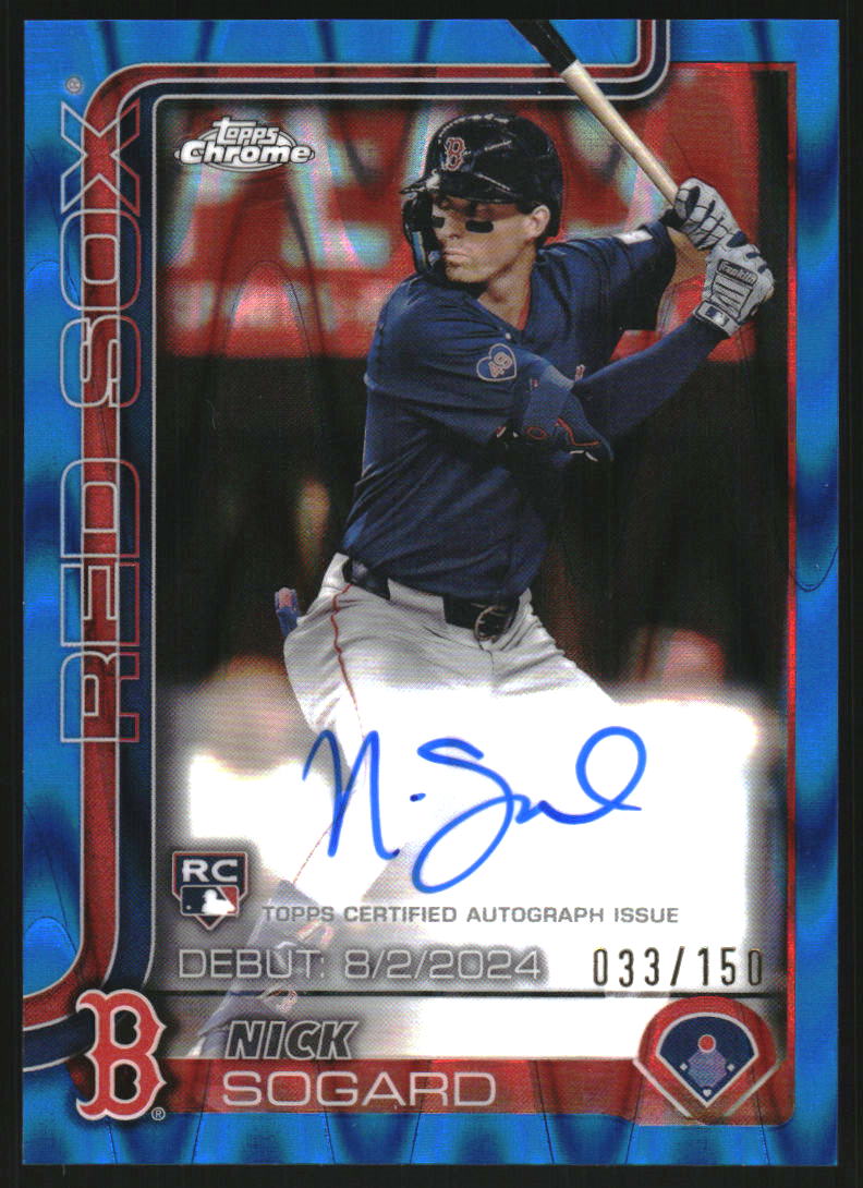 2025 Topps Chrome Update Rookie Debut Autographs Blue RayWave Refractors #CRDANS Nick Sogard Auto /150