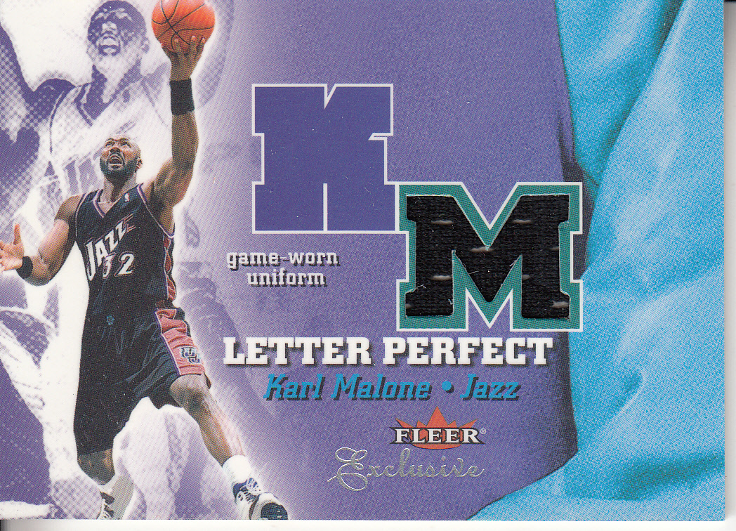 2001-02 Fleer Exclusive Letter Perfect JV #4 Karl Malone