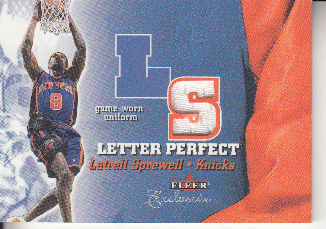 2001-02 Fleer Exclusive Letter Perfect JV #15 Latrell Sprewell