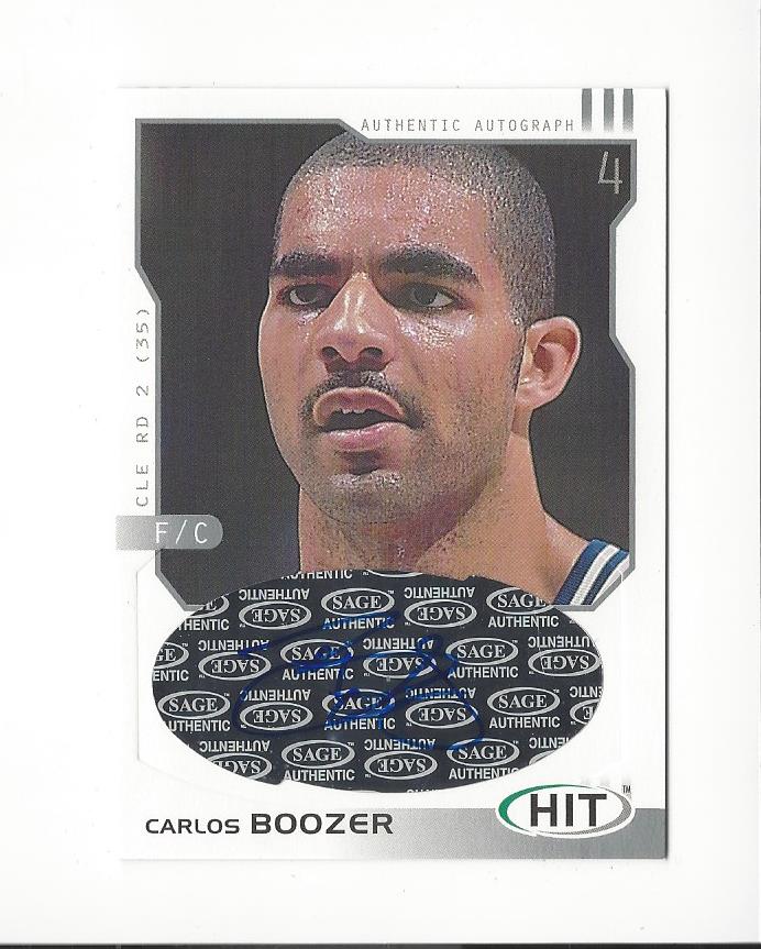 2002 SAGE HIT Autographs Silver #H4 Carlos Boozer