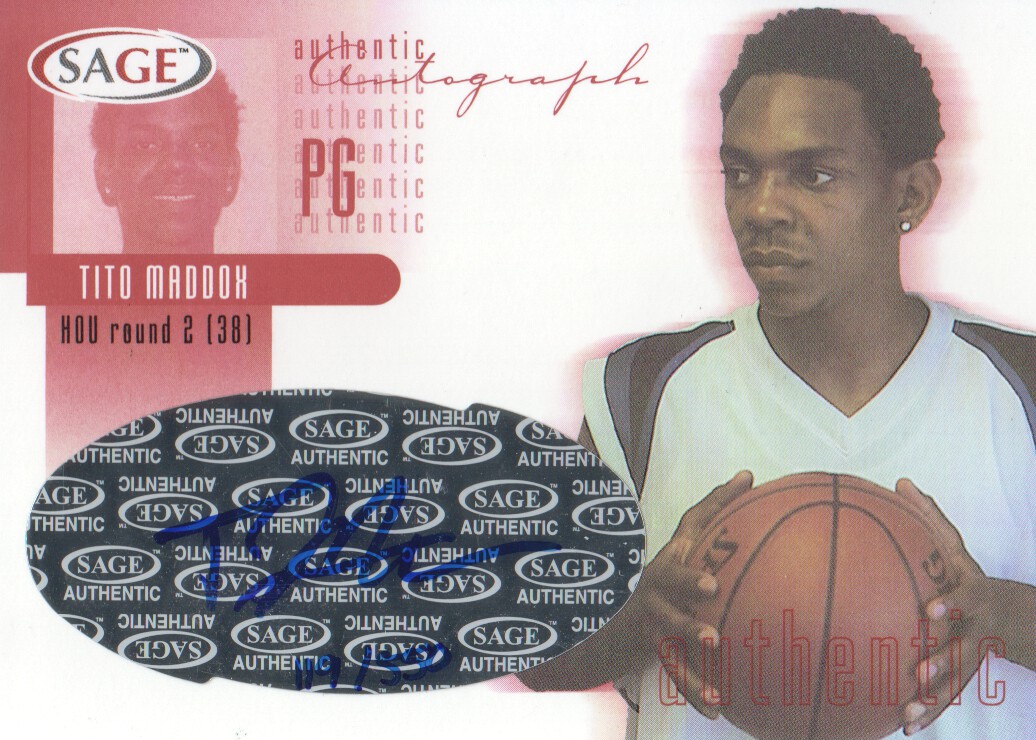 2002 SAGE Autographs Red #A20 Tito Maddox/550