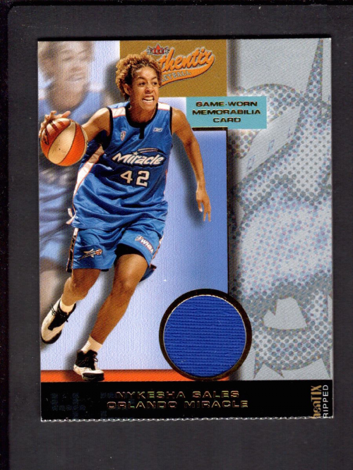 2002 Fleer Authentix WNBA Memorabilia Authentix Ripped #5 Nykesha Sales
