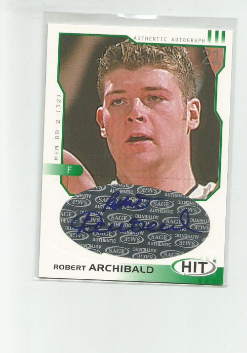 2002 SAGE HIT Autographs Emerald #H18 Robert Archibald