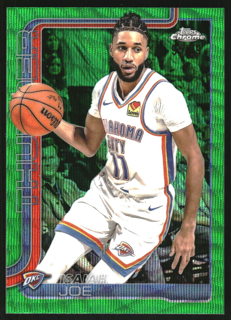 2025-26 Topps Chrome Green Wave Refractors #121 Isaiah Joe /99