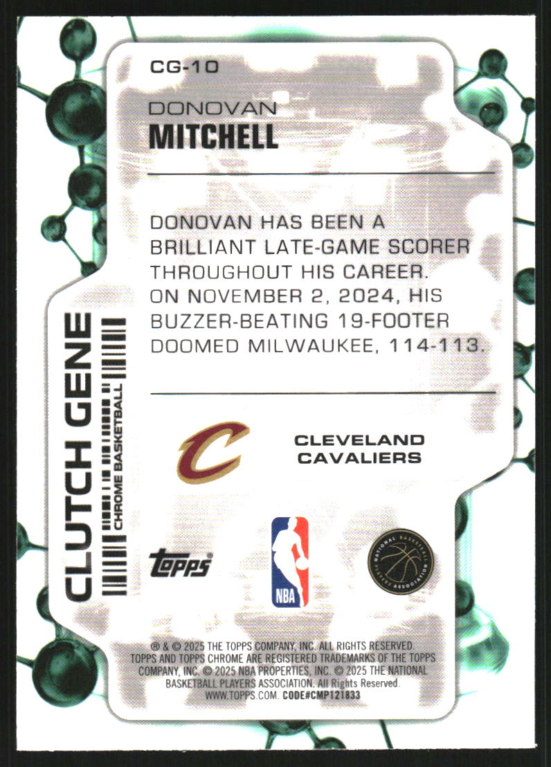 2025-26 Topps Chrome Clutch Gene #CG10 Donovan Mitchell