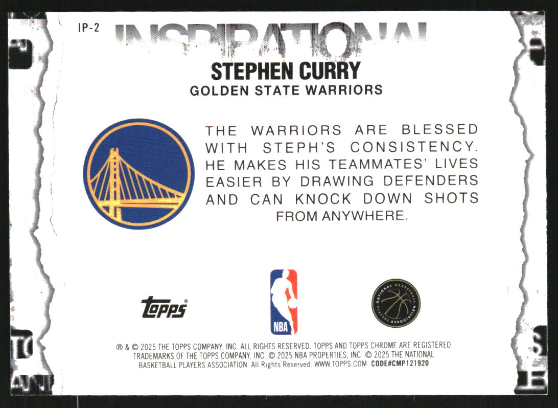2025-26 Topps Chrome Inspirational #IP2 Stephen Curry