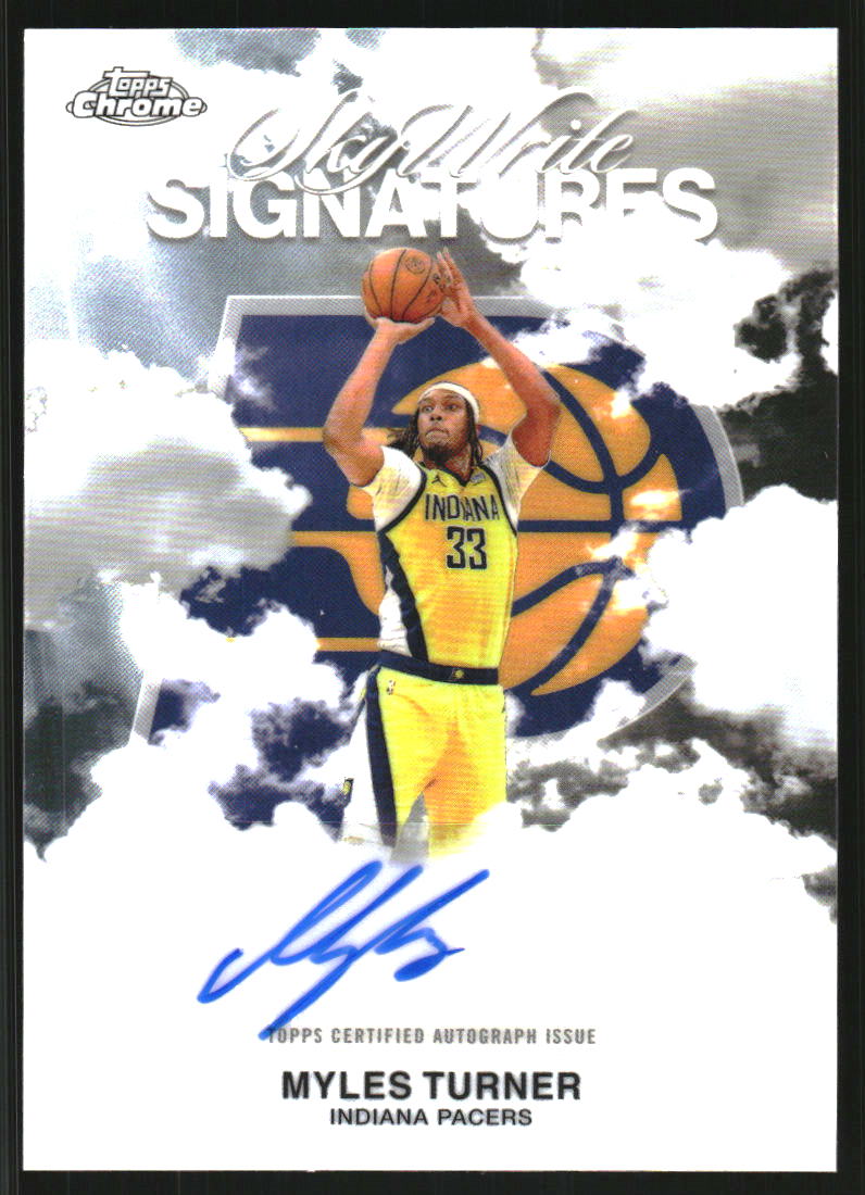2025-26 Topps Chrome Sky Write Autographs #SWSMT Myles Turner Auto