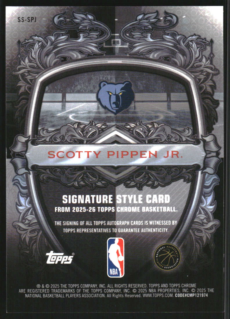 2025-26 Topps Chrome Signature Style #SSSPJ Scotty Pippen Jr. Auto