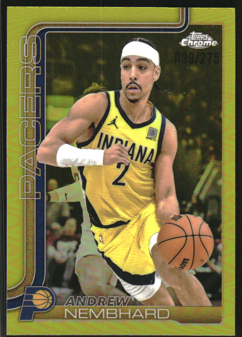 2025-26 Topps Chrome Yellow Refractors #97 Andrew Nembhard /275