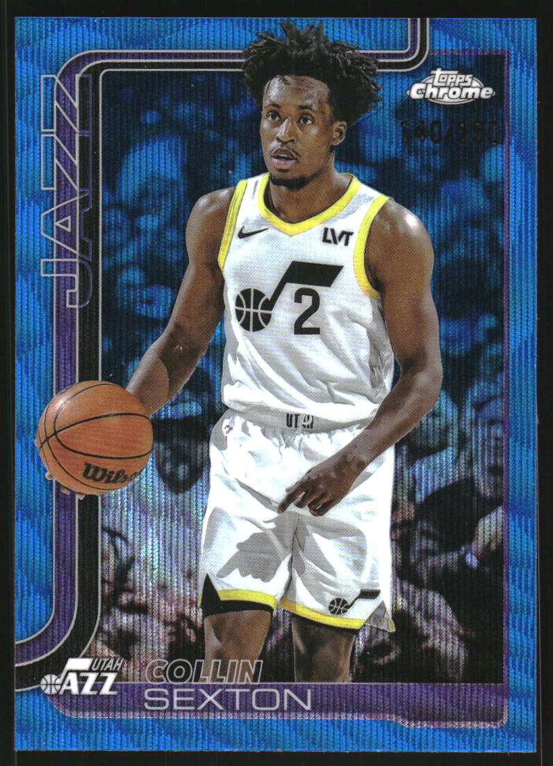2025-26 Topps Chrome Blue Wave Refractors #210 Collin Sexton /150