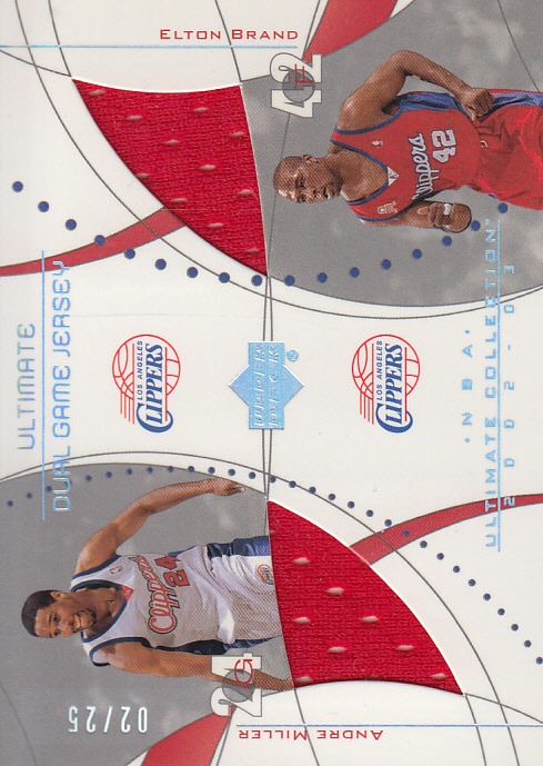 2002-03 Ultimate Collection Jerseys Dual Silver #AMEB Andre Miller/Elton Brand