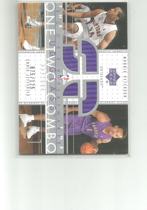 2002-03 UD Glass One Two Combo Jerseys #MPCJ Morris Peterson/Chris Jefferies