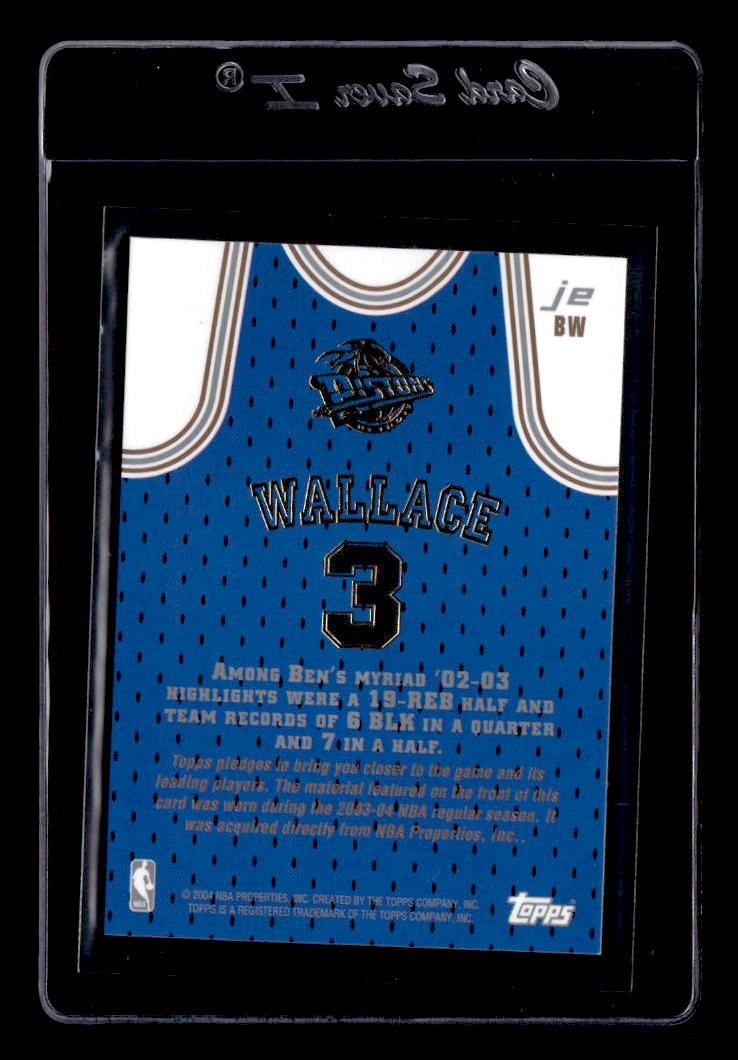 2002-03 Topps Jersey Edition #JEBW Ben Wallace R back image