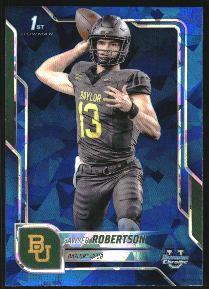 Sawyer Robertson #33 2025 Bowman University Chrome Sapphire Football