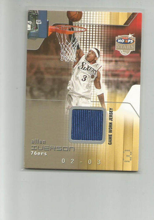 2002-03 Hoops Stars Superstars Game-Used #AI Allen Iverson JSY