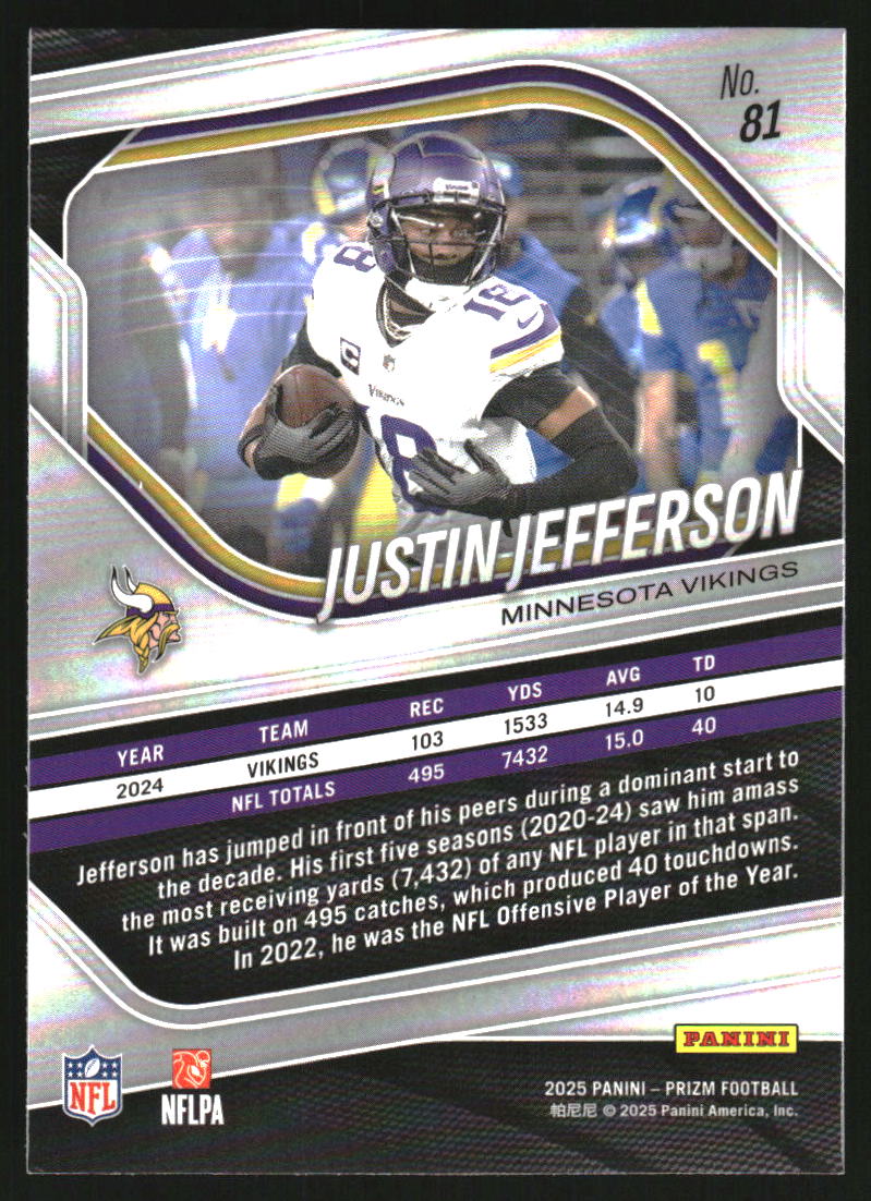 2025 Panini Prizm #81 Justin Jefferson