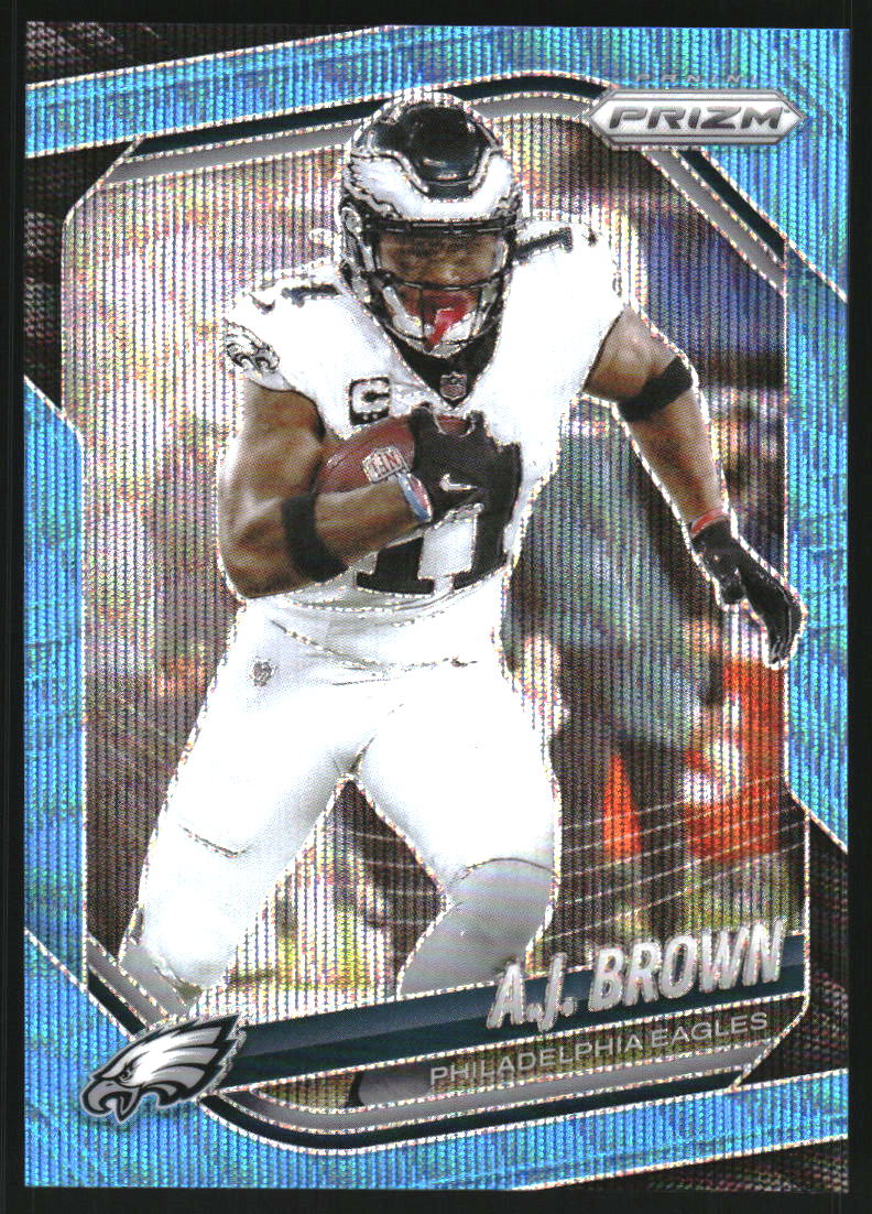 2025 Panini Prizm Prizms Blue Wave #253 A.J. Brown /230
