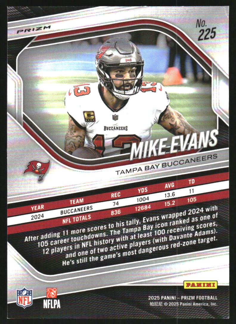 2025 Panini Prizm Prizms Red Flash #225 Mike Evans