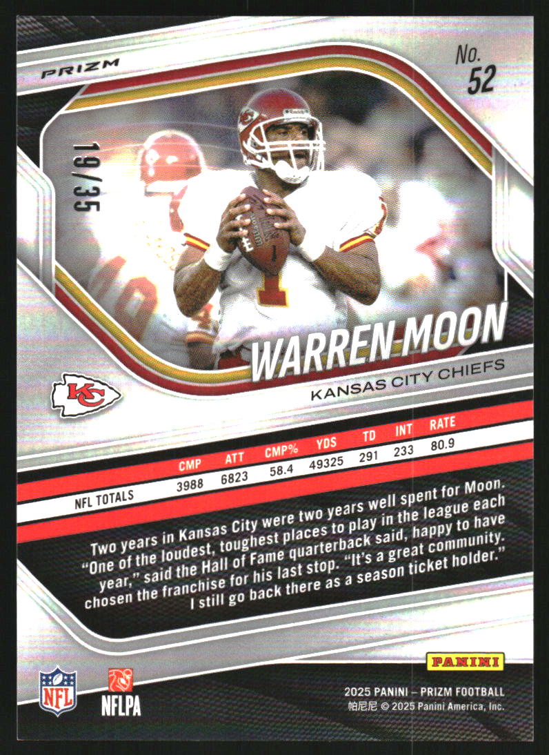 2025 Panini Prizm Prizms White #52 Warren Moon /35