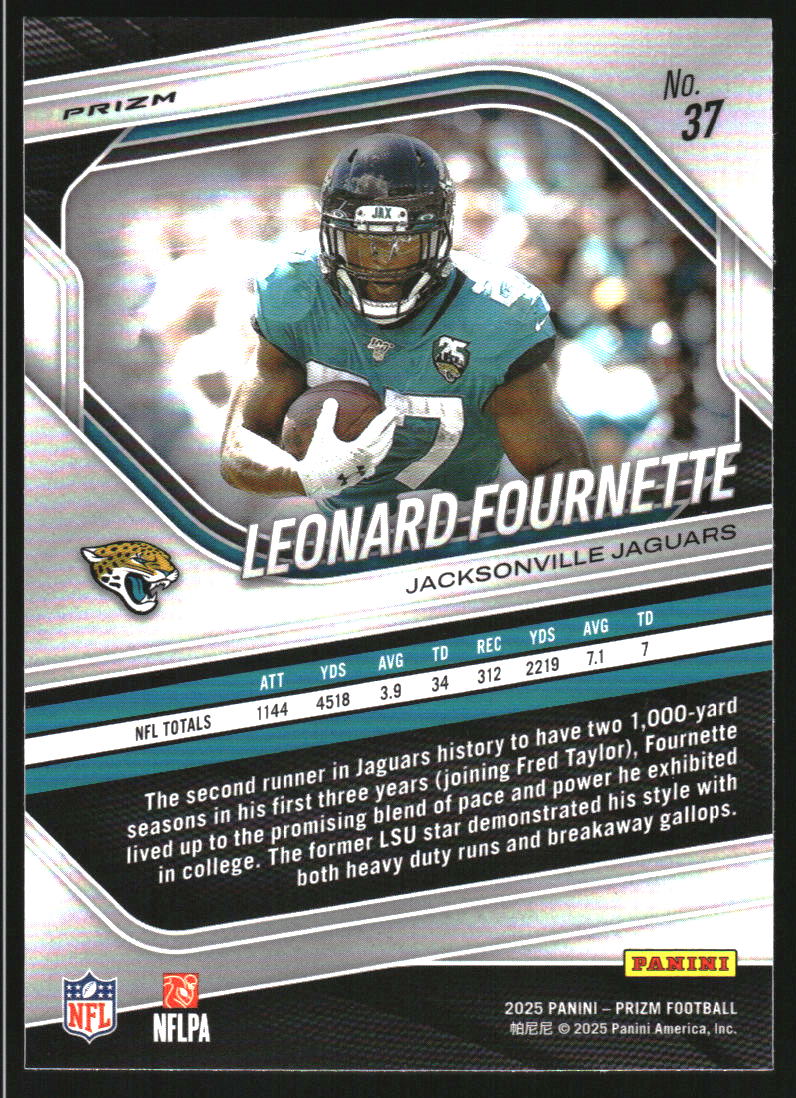 2025 Panini Prizm Prizms White Disco #37 Leonard Fournette