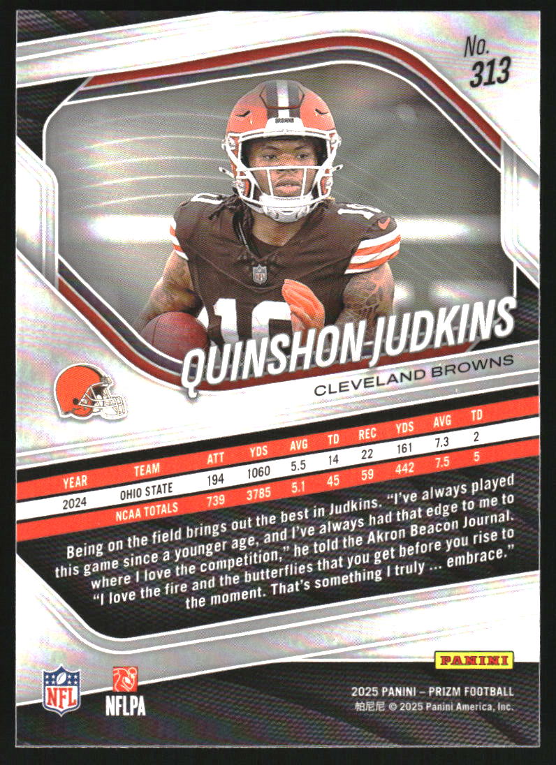 2025 Panini Prizm #313 Quinshon Judkins RC