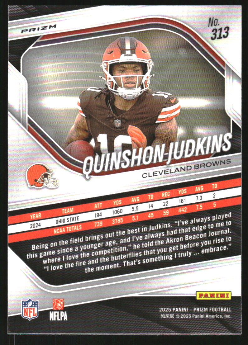 2025 Panini Prizm Prizms Silver #313 Quinshon Judkins