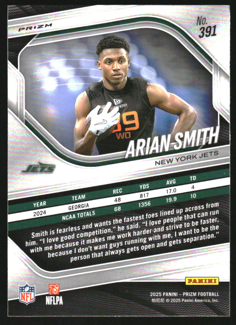 2025 Panini Prizm Prizms White Disco #391 Arian Smith