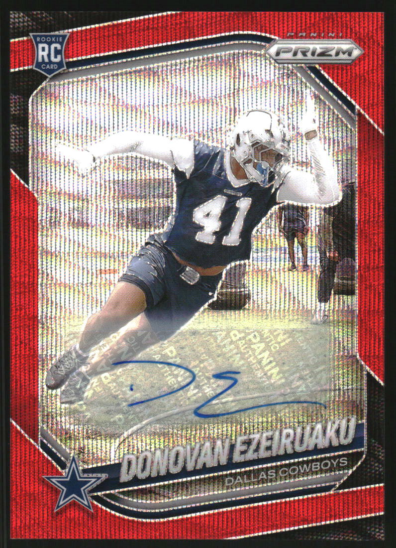 2025 Panini Prizm Autographs Prizms Red Wave #314 Donovan Ezeiruaku /149