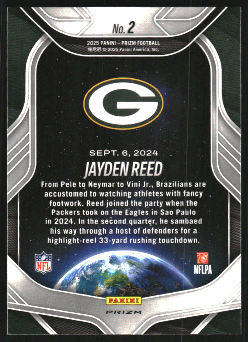 2025 Panini Prizm Global Reach Prizms No Huddle #2 Jayden Reed