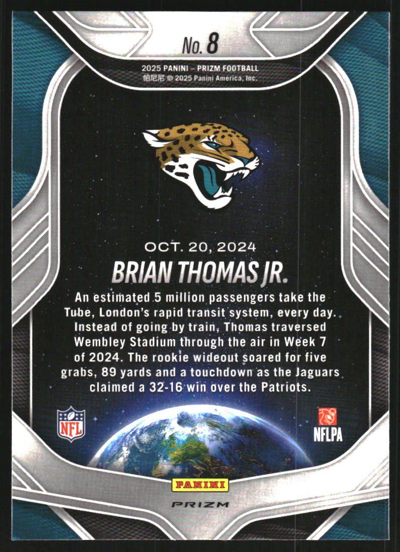 2025 Panini Prizm Global Reach Prizms No Huddle #8 Brian Thomas Jr.