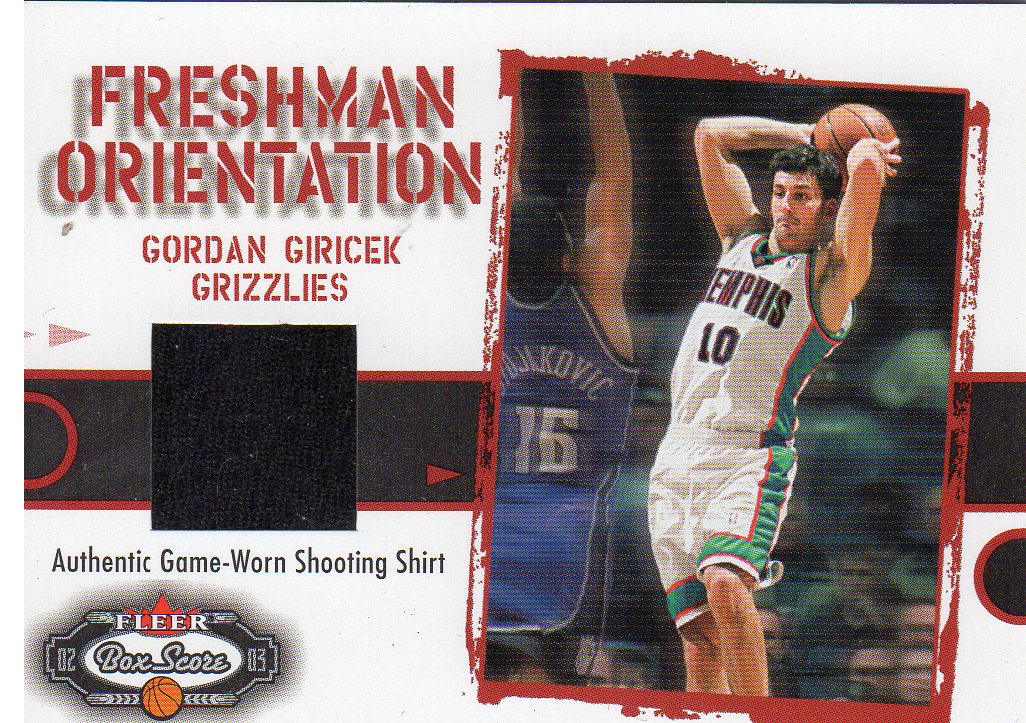 2002-03 Fleer Box Score Freshman Orientation #FO6 Gordan Giricek Shirt