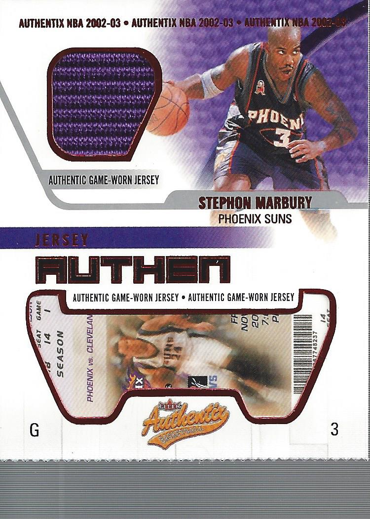 2002-03 Fleer Authentix Jersey Authentix #25 Stephon Marbury